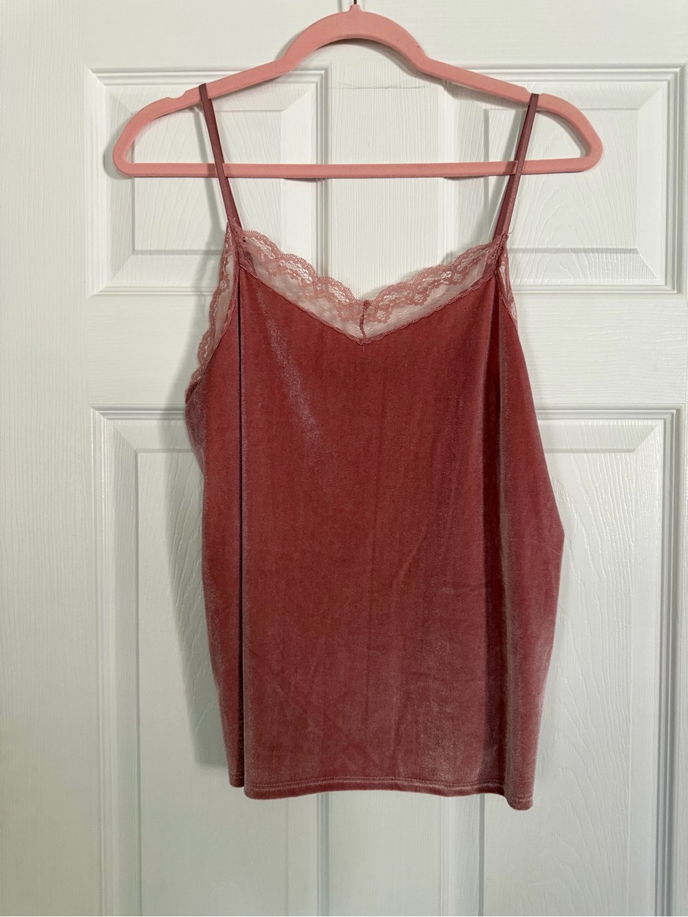 Rolla Coster Dusty Rose Velvet Lace-Trim Cami